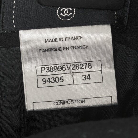 Chanel Black Wool-Blend Panelled A-Line Knee-Length Skirt - Picture 9 of 11